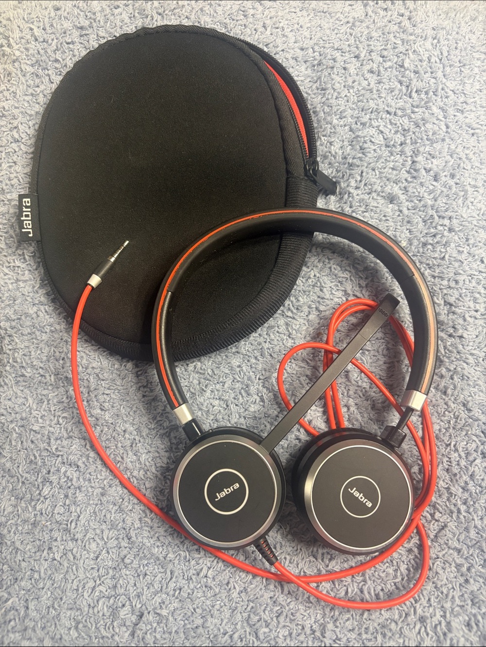 Jabra On-Ear Wired Headphones in Black with Red Cable